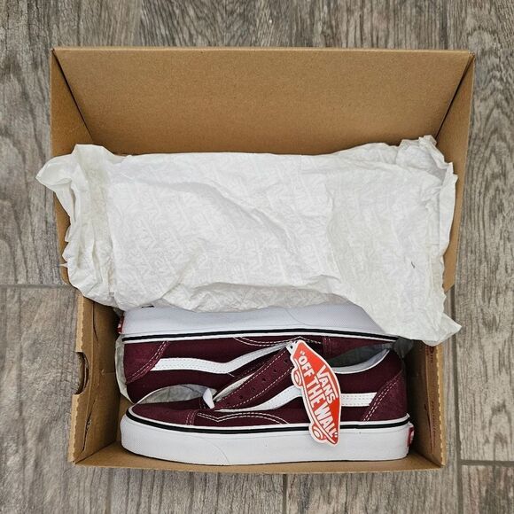 Vans Old Skool Burgundy Sneakers Size 3.5 Men and 5 Women - Picture 10 of 12